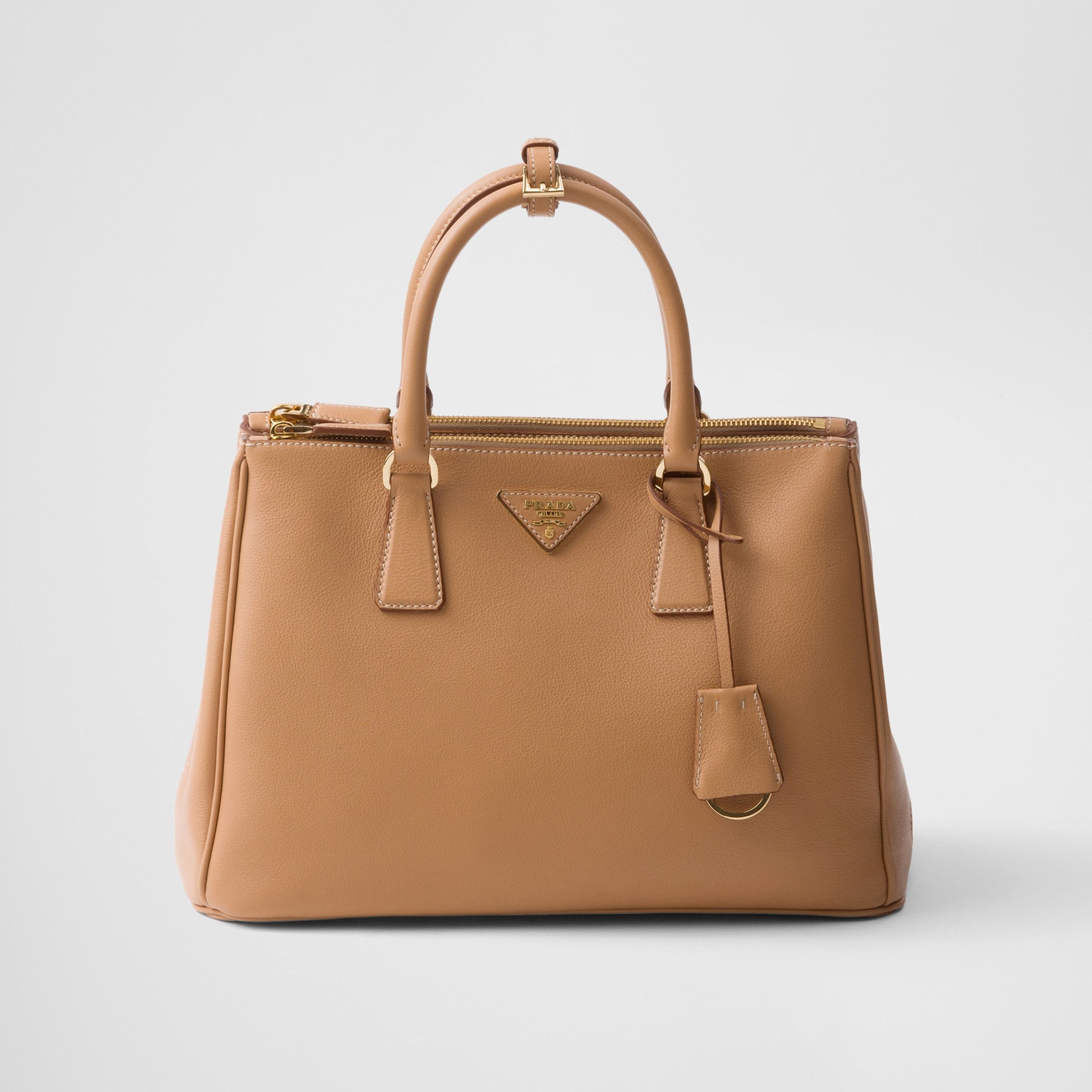 [PRADA] LARGE GALLERIA BAG, SAFFIANO LEATHER – NATURAL