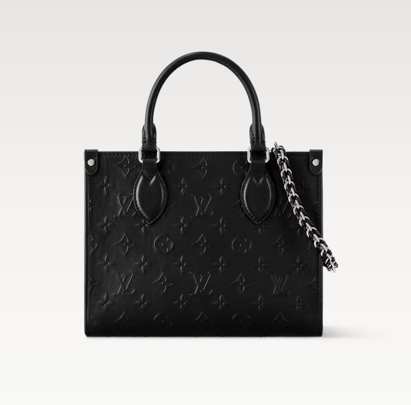 [LV] ONTHEGO PM, CALF LEATHER – BLACK MONOGRAM EMPREINTE